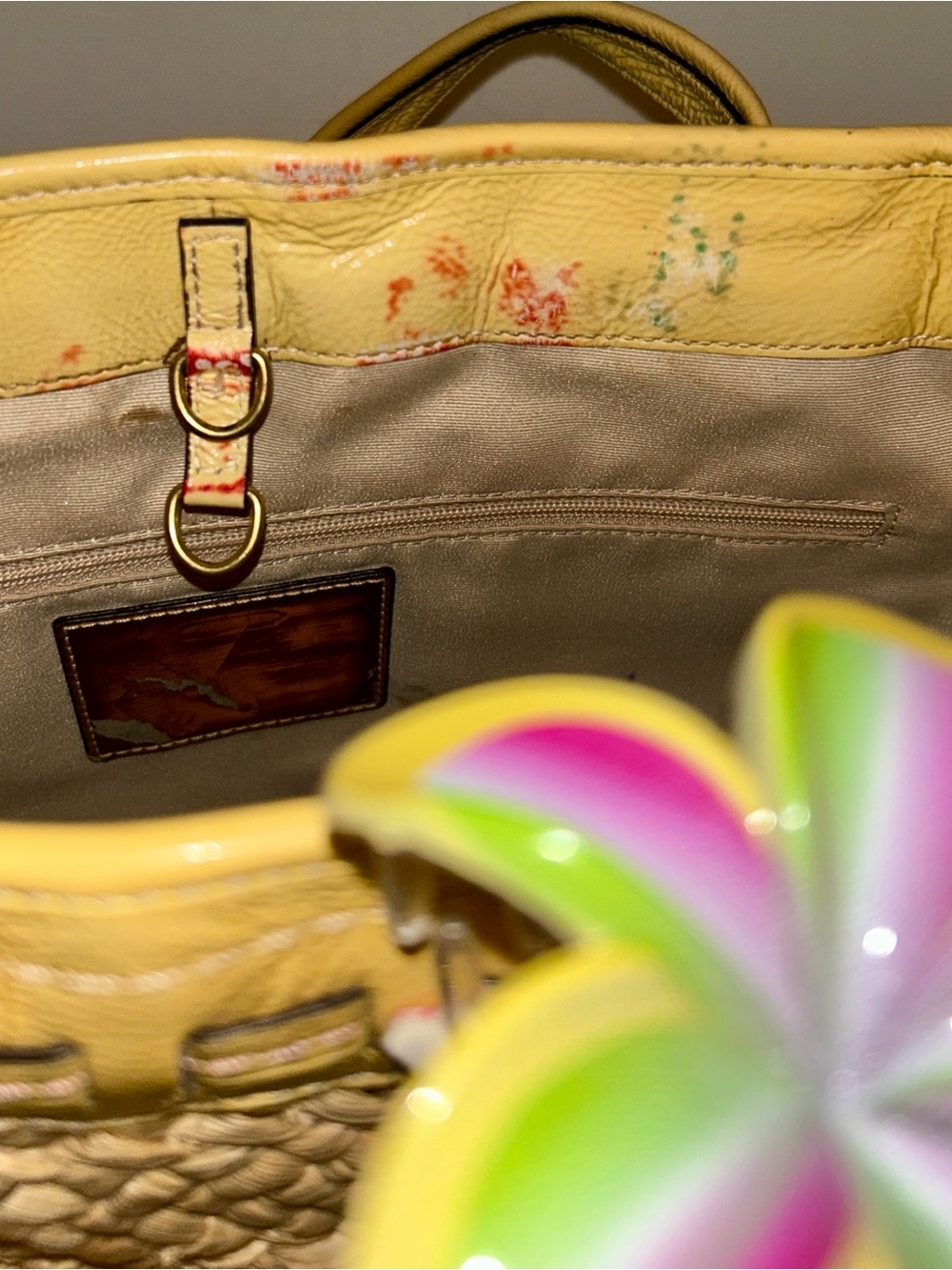 Coach Poppy straw appliqué tote bag. Y2K - Picture 10 of 11